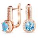 Gold earrings with topaz S71T, 4.31