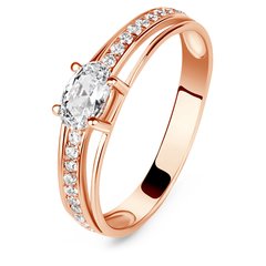Gold ring with cubic zirkonia K81F, 2.12