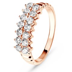 Red gold ring with cubic zirconia FKz176, 3.45