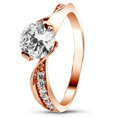 Red gold ring with cubic zirconia FKz278, 2.53