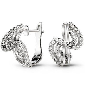 Серьги из белого золота с фианитами ФБСз048, 5.38