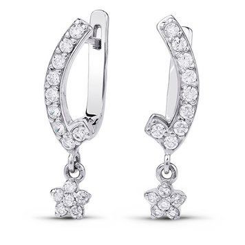 Серьги из белого золота с фианитами ФБСз140, 3.11