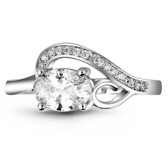 White gold ring with cubic zirconia FKBz217, 2.15