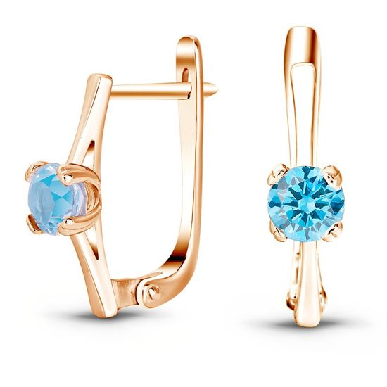 Gold earrings with natural topaz Сз2094Т