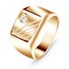 Signet made of red gold with cubic zirconia Pz003, 7.42
