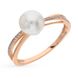 Gold ring with pearls and cubic zirkonia ЖК2016, 15.5, 2.39