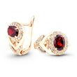 Earrings made of gold with natural garnet ПДСз02Г