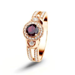 Gold ring with natural garnet ПДКз77Г, 2.54
