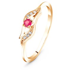 Golden ring with natural ruby Кз2113Р, 1.5