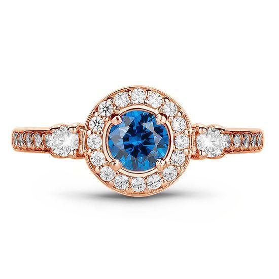 Gold ring with sapphire nano K68NS, 2.1