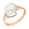 Gold ring with pearls and cubic zirkonia ЖК2005