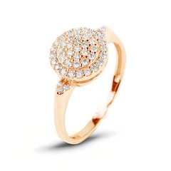 Gold ring with cubic zirkonia ПДКз67, 15.5, 2.03