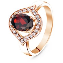 Gold ring with natural garnet ПДКз69Г, 16, 2.75