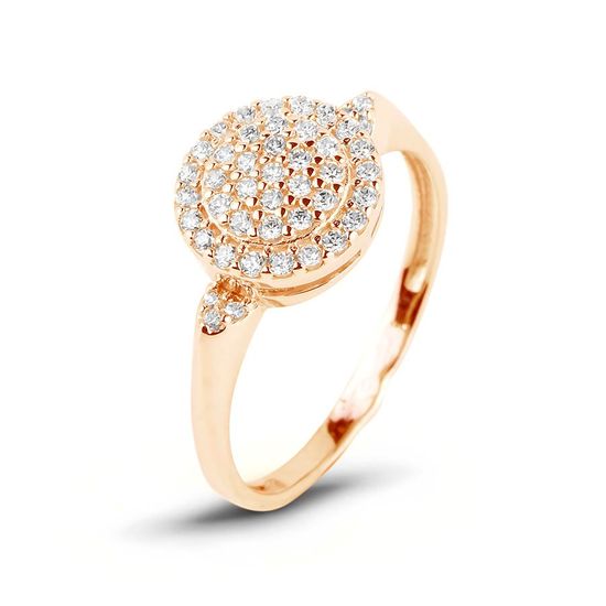 Gold ring with cubic zirkonia ПДКз67, 16, 1.99