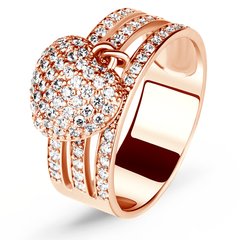 Red gold ring with cubic zirconia FKz004, 5.29