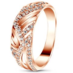 Red gold ring with cubic zirconia FKz202, 2.81