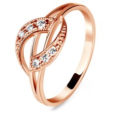 Gold ring with cubic zirconia K0117F, 2.05