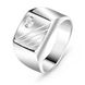 White gold signet with cubic zirconia PBz003, 7.42