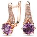 Gold earrings with natural amethyst ПДСз53АМ, 5.4
