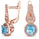 Gold earrings with natural topaz ПДСз58Т, 6.01