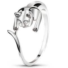 White gold ring with cubic zirconia FKBz228, 2.72