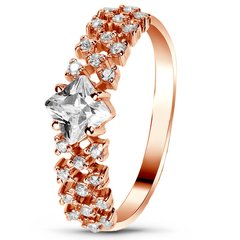 Red gold ring with cubic zirconia FKz309, 1.98