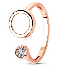 Red gold ring with cubic zirconia FKz505, 1.96