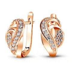 Gold earrings with cubic zirkonia ФСз150