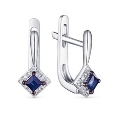 Gold earrings with sapphires and diamonds СС5506Б