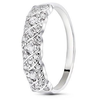 White gold ring with cubic zirconia FKBz121, 2.56