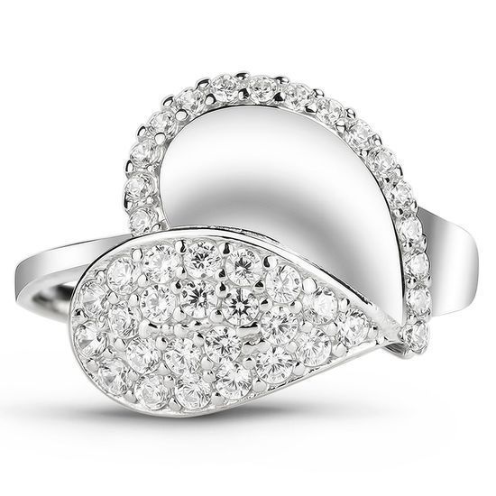 White gold ring with cubic zirconia FKBz056, 3.1