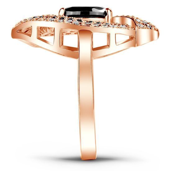 Red gold ring with black cubic zirconia FKz001TSCH, 5.4