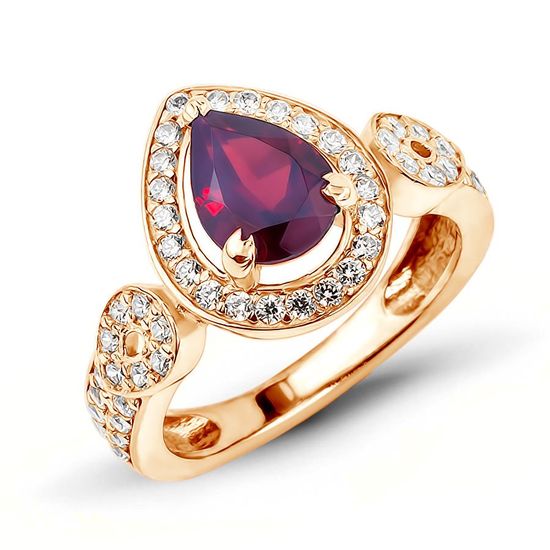 Gold ring with natural garnet ПДКз83Г, 4.15
