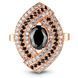 Red gold ring with black cubic zirconia FKz001TSCH, 5.4