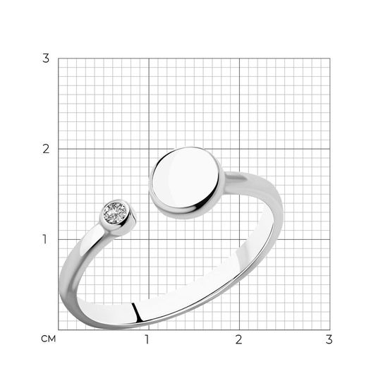 Кольцо из белого золота с фианитами ФКБз524, 1.54