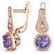 Gold earrings with natural amethyst ПДСз58АМ, 6.01