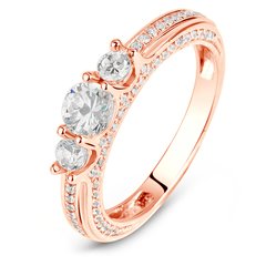 Gold ring with cubic zirkonia БКз110, 3.88