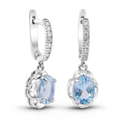 Silver earrings with natural topaz ПДС26Т
