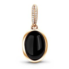 Gold pendant with natural onyx PSz186O, 3.8