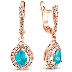 Gold earrings with natural topaz ПДСз83Т, 4.67