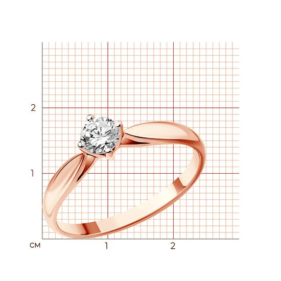 Red gold ring with diamonds KBRz104, 1.89