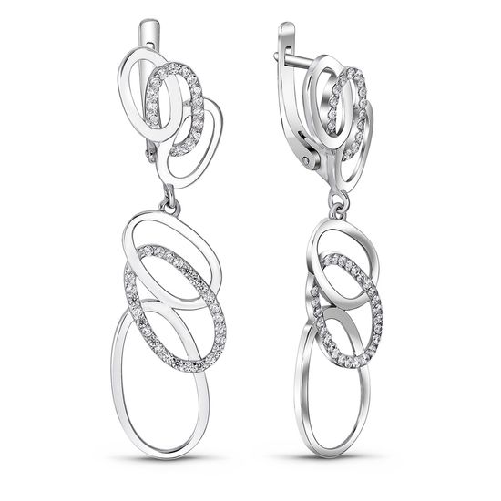 White gold earrings with cubic zirconia FBSz360, 5.92