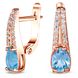 Gold earrings with natural topaz ПДСз113Т, 3.75