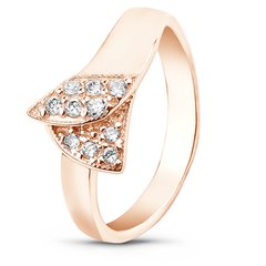 Red gold ring with cubic zirconia FKz131, 2.53