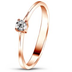 Red gold ring with cubic zirconia FKz243, 1.38