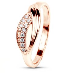 Gold ring with cubic zirkonia ФКз139, 2.23
