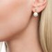 Gold earrings with pearls and cubic zirkonia ЖС2006