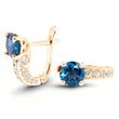 Gold earrings with natural topaz London Blue БСз101ЛБ