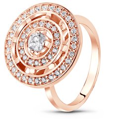 Red gold ring with cubic zirconia FKz079, 4.99