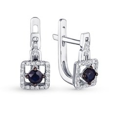 Gold earrings with sapphires and diamonds СС5504Б